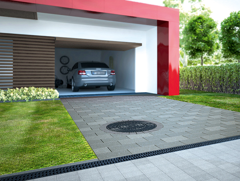 HexaLine driveway stop water pooling